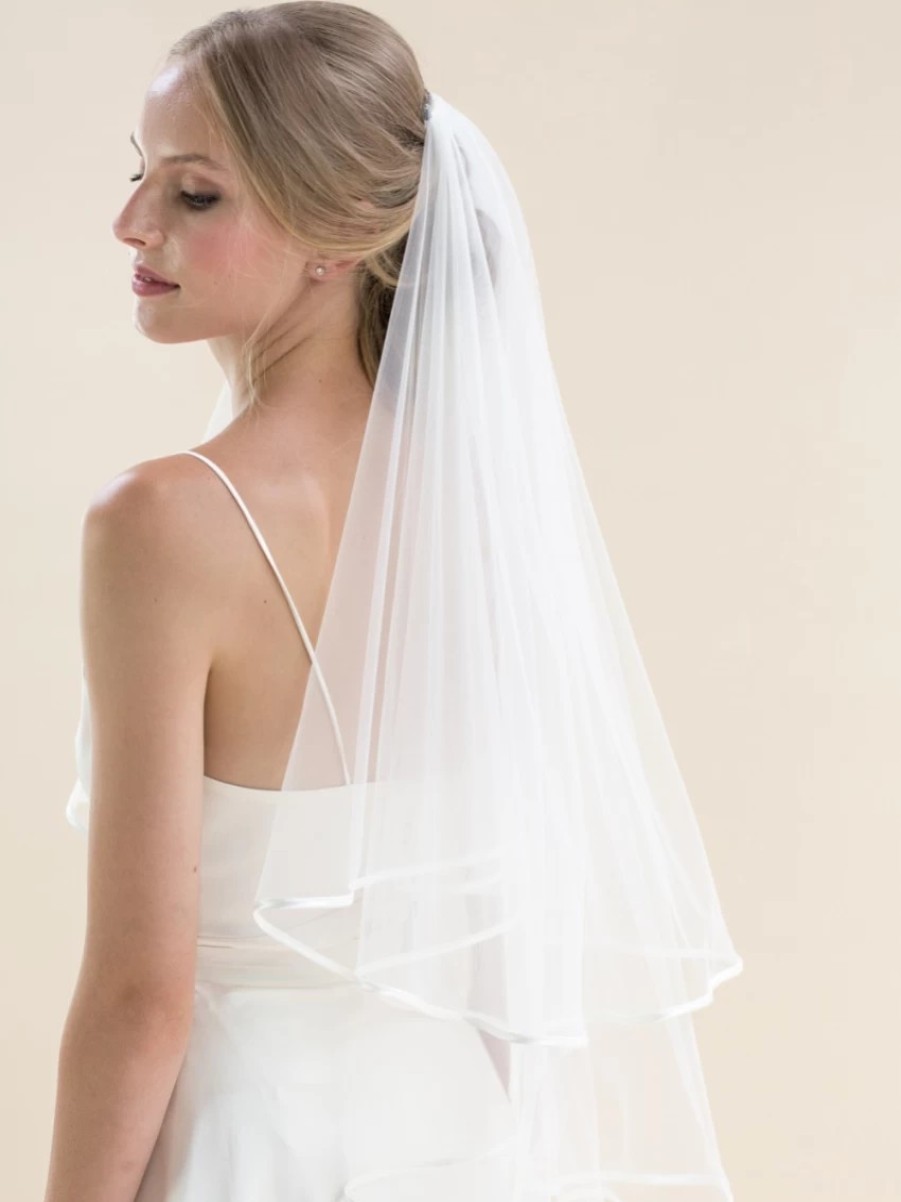 Rainbow Club Rainbow Club Jessamy Ivory Two Tier Satin Edge Veil Hot