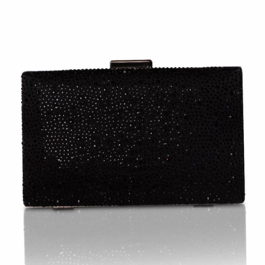 Perfect Bridal Perfect Bridal Sorrel Black Sparkly Diamante Box Clutch Bag Hot