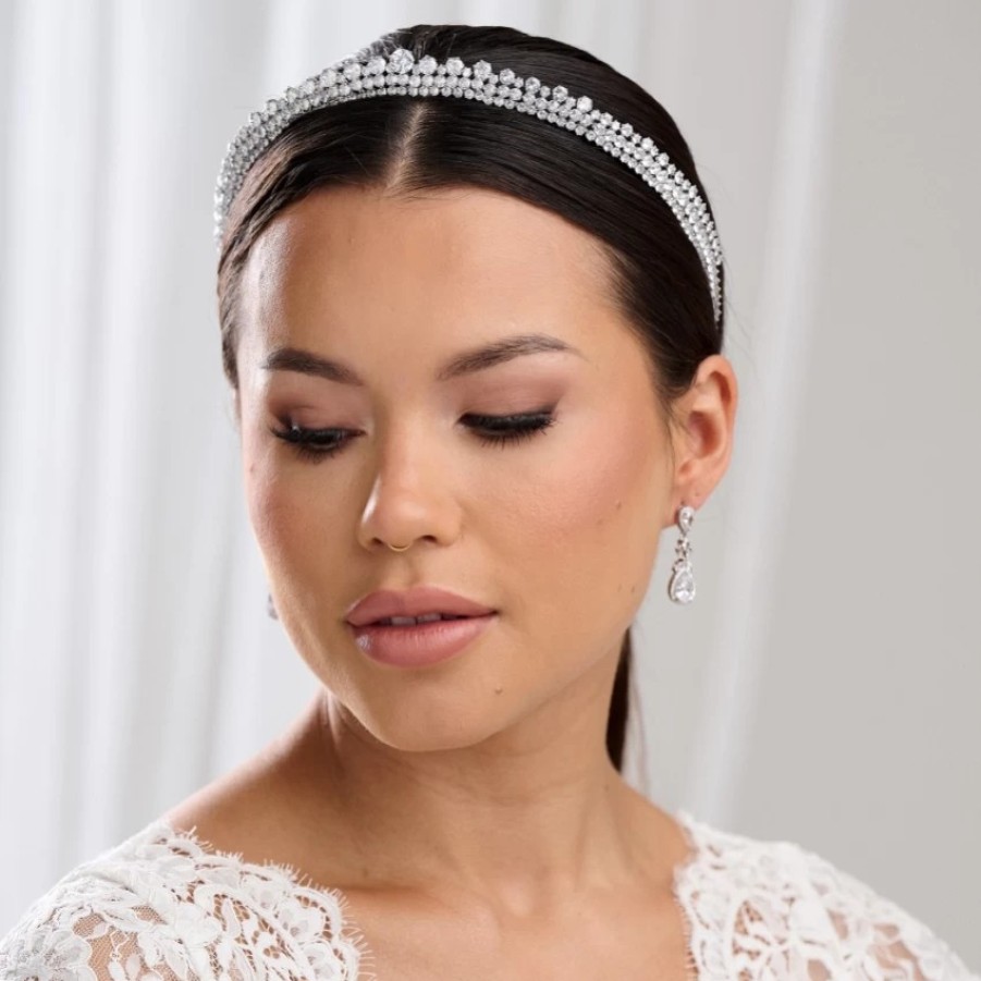 Lace & Favour Tatiana Low Crystal Bridal Tiara Best