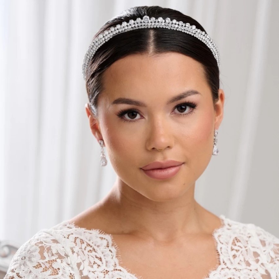 Lace & Favour Tatiana Low Crystal Bridal Tiara Best