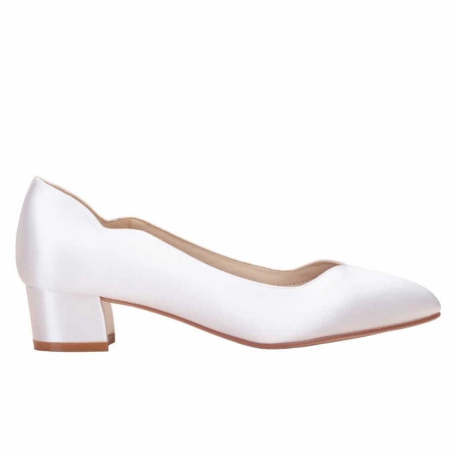 Perfect Bridal Perfect Bridal Sutton Dyeable Ivory Satin Low Block Heel Court Shoes (Wide Fit) Best