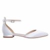 Perfect Bridal Perfect Bridal Tilly Dyeable Ivory Satin Ankle Strap Flats Hot