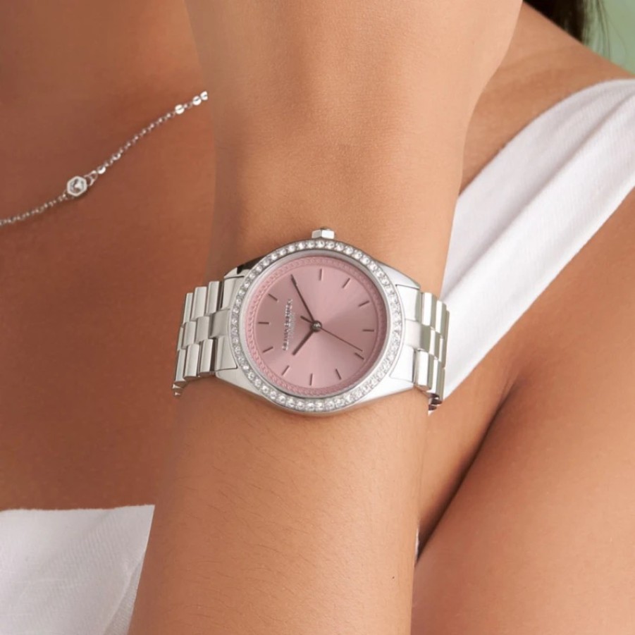 Olivia Burton Olivia Burton Bejewelled 34Mm Mellow Rose And Silver Bracelet Watch Online