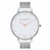 Olivia Burton Olivia Burton Classic 38Mm White And Silver Mesh Watch Online