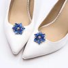 Lace & Favour Petal Blue Sapphire Crystal Flower Shoe Clips Online