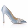 Freya Rose Freya Rose Celina Blue Satin Crystal Embellished Pointed Toe Courts Hot