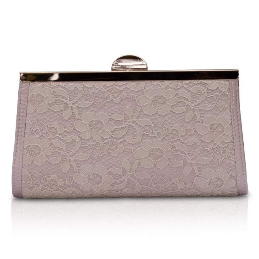 Perfect Bridal Perfect Bridal Wilma Taupe Lace And Satin Clutch Bag Online