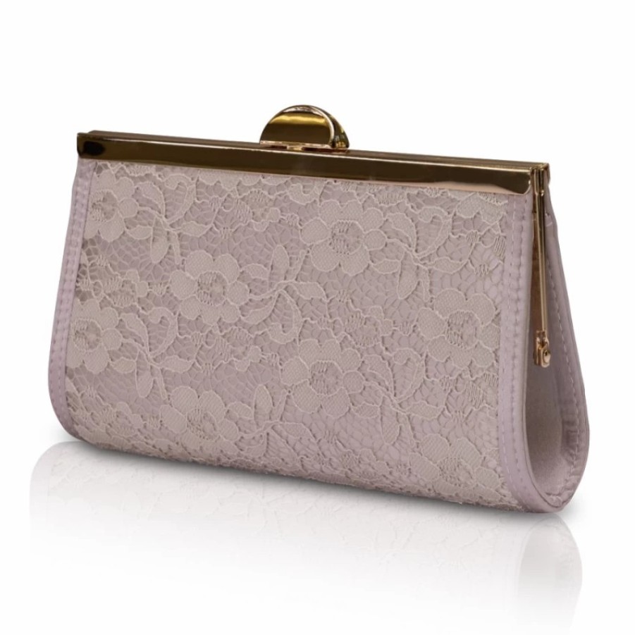 Perfect Bridal Perfect Bridal Wilma Taupe Lace And Satin Clutch Bag Online