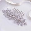 Lace & Favour Lustre Silver Crystal Leaves Wedding Hair Comb Clearance