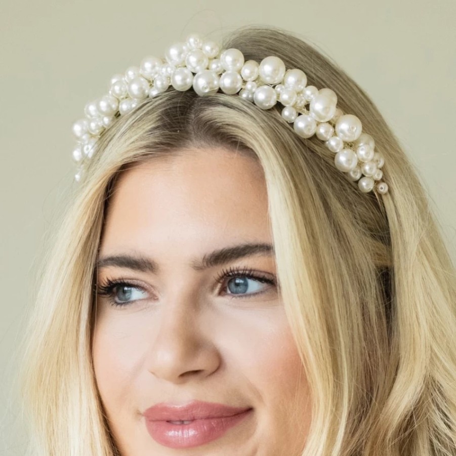 Ivory & Co Ivory And Co Odyssey Statement Pearl Cluster Bridal Headband Hot