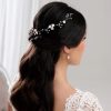 Lace & Favour Letisha Ivory Flowers And Pearl Sprigs Wedding Hair Vine (Rose Gold) New