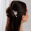 Lace & Favour Ellie Pearl Cluster Wedding Hair Pin (Gold) Clearance