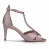 Perfect Bridal Perfect Bridal Ali Taupe Satin Crystal Embellished T-Bar Sandals Hot