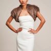 Helen Moore Helen Moore Truffle Faux Fur Bridal Bolero Hot