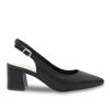 Pink Paradox London Paradox London Flynn Black Shimmer Wide Fit Low Block Heel Slingbacks Best