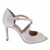 Capollini Capollini Orchid Champagne Leather Cross Strap Peep Toe Sandals Best