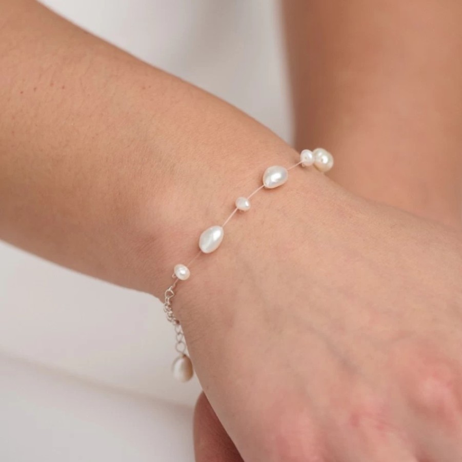 Lace & Favour Mereia Illusion Freshwater Pearl Bracelet Wholesale