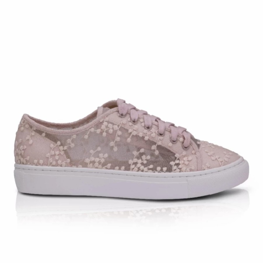 Perfect Bridal Perfect Bridal Oakley Blush Embroidered Lace Wedding Trainers Wholesale