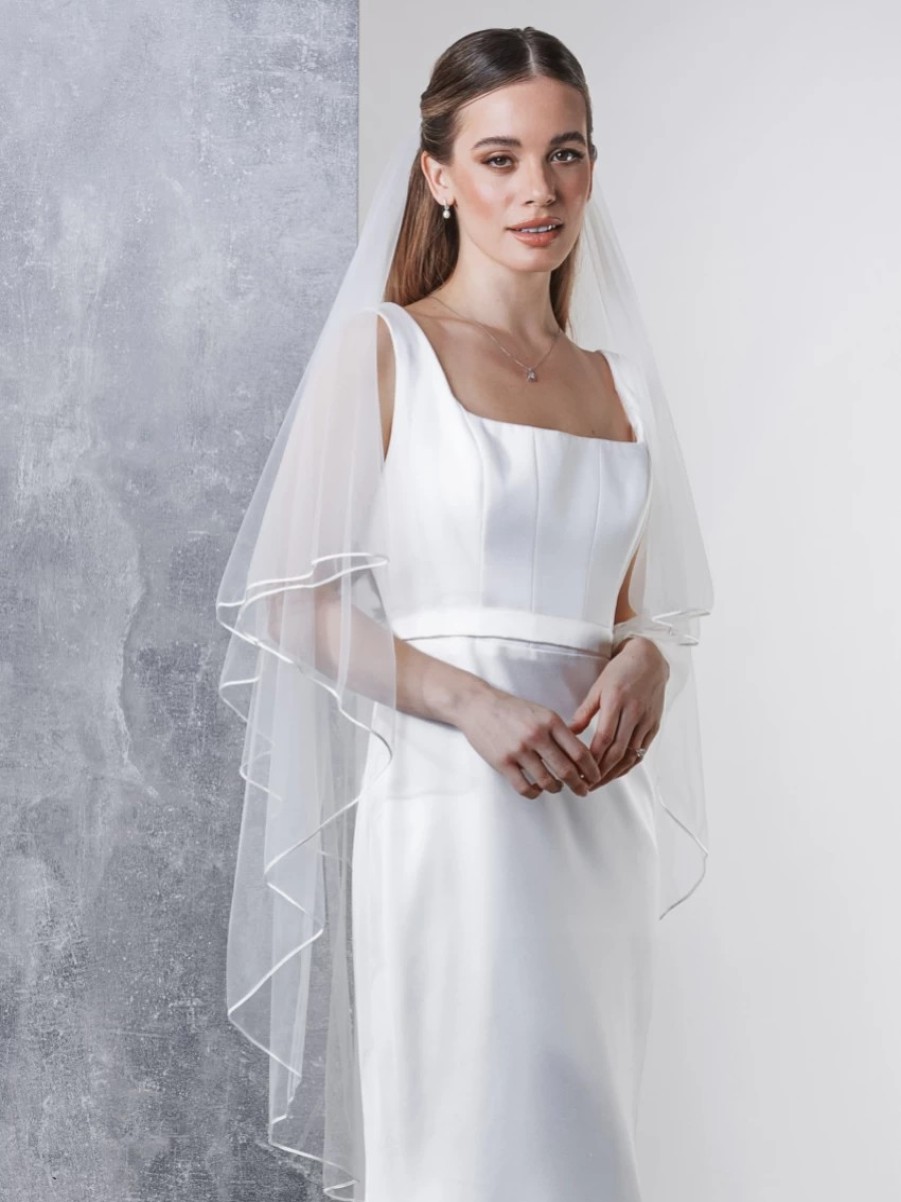 Rainbow Club Rainbow Club Tosca Ivory Two Tier Russian Braid Edge Veil Wholesale