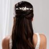 Lace & Favour Skye Porcelain Flowers And Pearl Bridal Hair Comb (Gold) Online