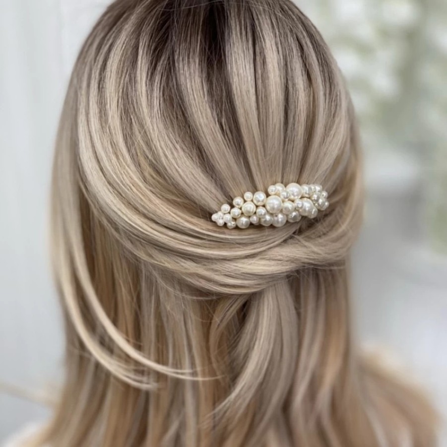 Poirier Bea Freshwater Pearl Small Gold Hair Comb Hot