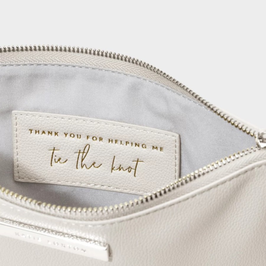 Katie Loxton Katie Loxton Thank You For Helping Me Tie The Knot Grey Pouch With Rock Crystal Online