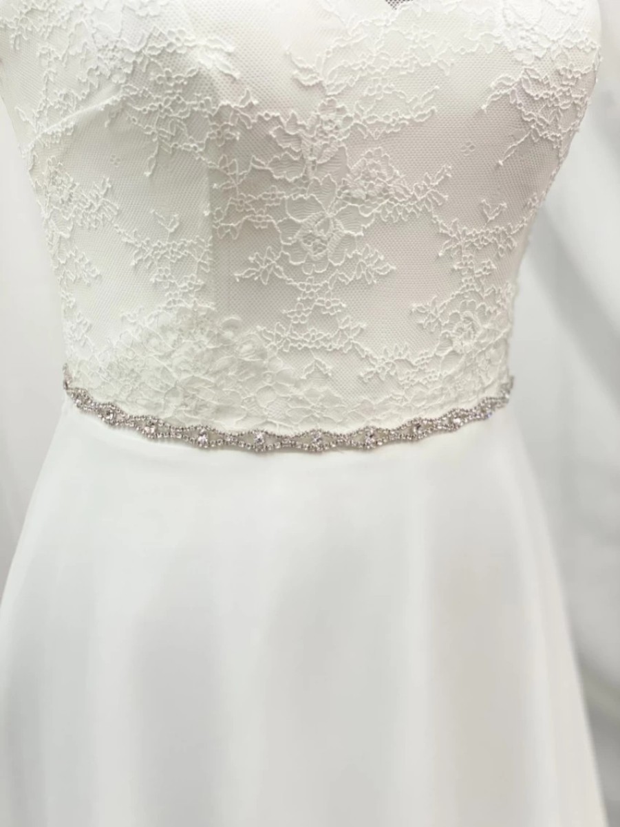 Beads & Beyond Harper Narrow Diamante Chain Bridal Belt Clearance