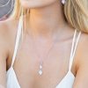 Ivory & Co Ivory And Co Rochelle Silver Crystal Pave Triple Drop Pendant Clearance