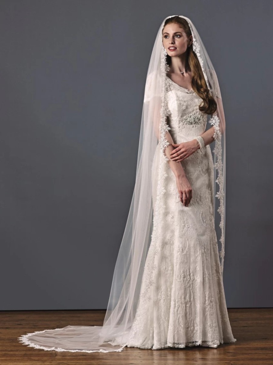 Joyce Jackson Joyce Jackson Claremont Single Tier Spiked Lace Edge Veil Online