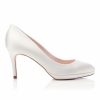 Harriet Wilde Harriet Wilde Amy Mid Heel Ivory Satin Platform Court Shoes Clearance