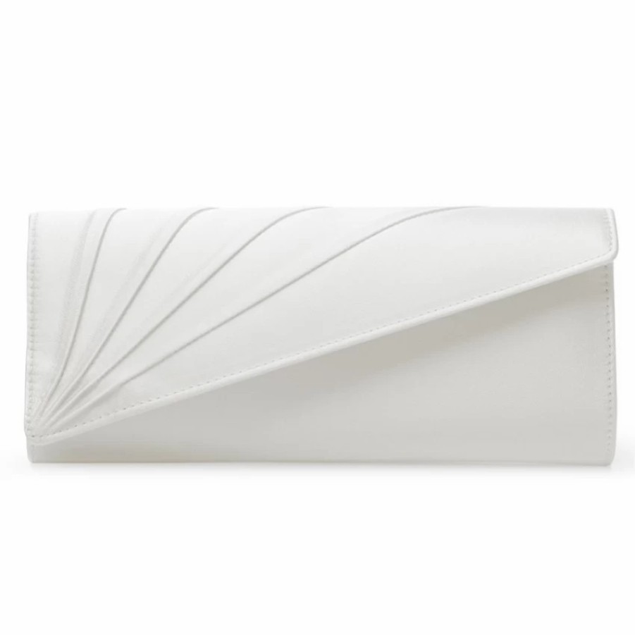 Rainbow Club Rainbow Club Tess Dyeable Ivory Satin Wedding Clutch Bag Clearance