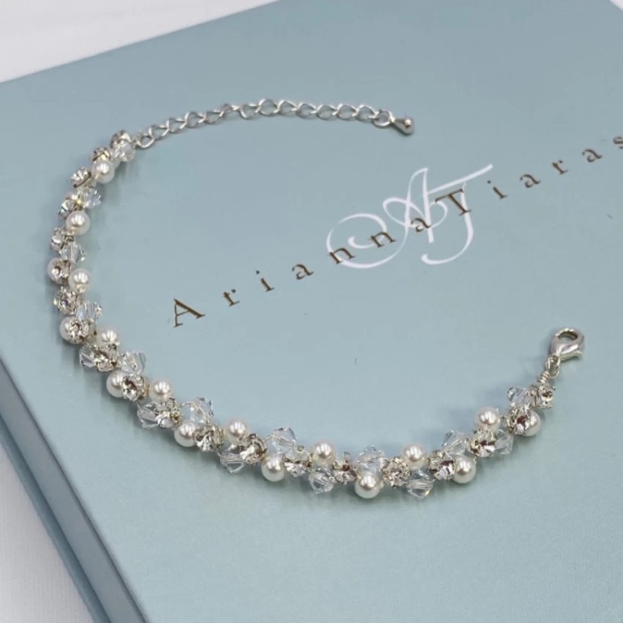 Arianna Arianna Hayworth Woven Pearl And Crystal Wedding Bracelet Arw092 Best