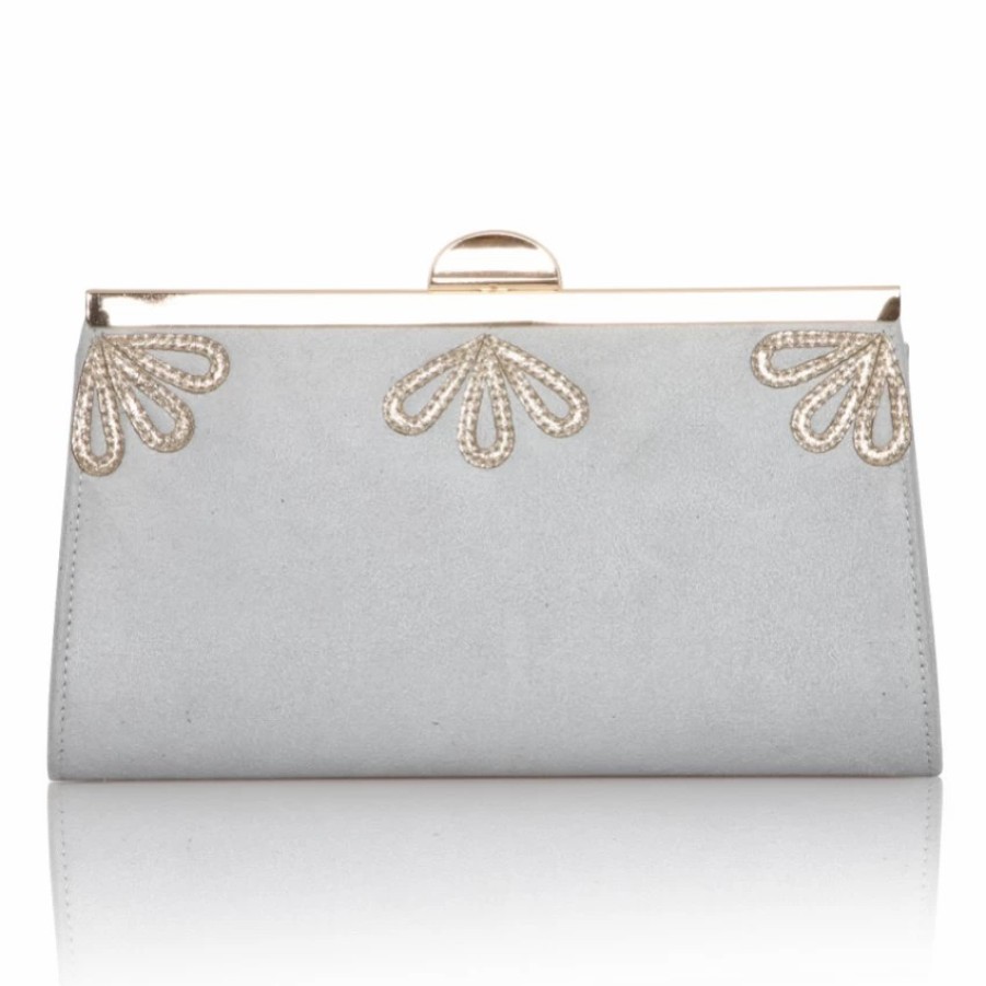 Perfect Bridal Perfect Bridal Sage Pearl Grey And Gold Shimmer Clutch Bag Hot