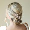 Ivory & Co Ivory And Co Gardenia Rose Gold Dainty Crystal And Pearl Floral Hair Clip Hot