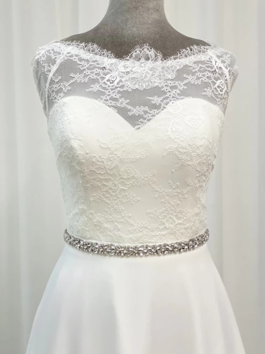 Perfect Bridal Perfect Bridal Gabrielle Slim Crystal Embellished Wedding Belt Online