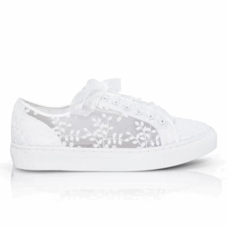 Perfect Bridal Perfect Bridal Oakley Ivory Embroidered Lace Wedding Trainers Online