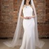 Perfect Bridal Perfect Bridal Ivory Single Tier Plain Cathedral Veil With Cut Edge New