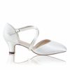 Perfect Bridal Perfect Bridal Renate Dyeable Ivory Satin Low Heel Courts With Crossover Straps (Wide Fit) Hot