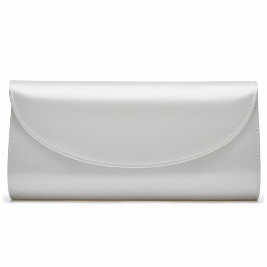 Rainbow Club Rainbow Club Celina Dyeable Ivory Satin Wedding Clutch Bag Best