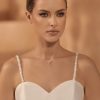 Bianco Evento Bianco Detachable Thin Ivory Beaded Floral Dress Straps New