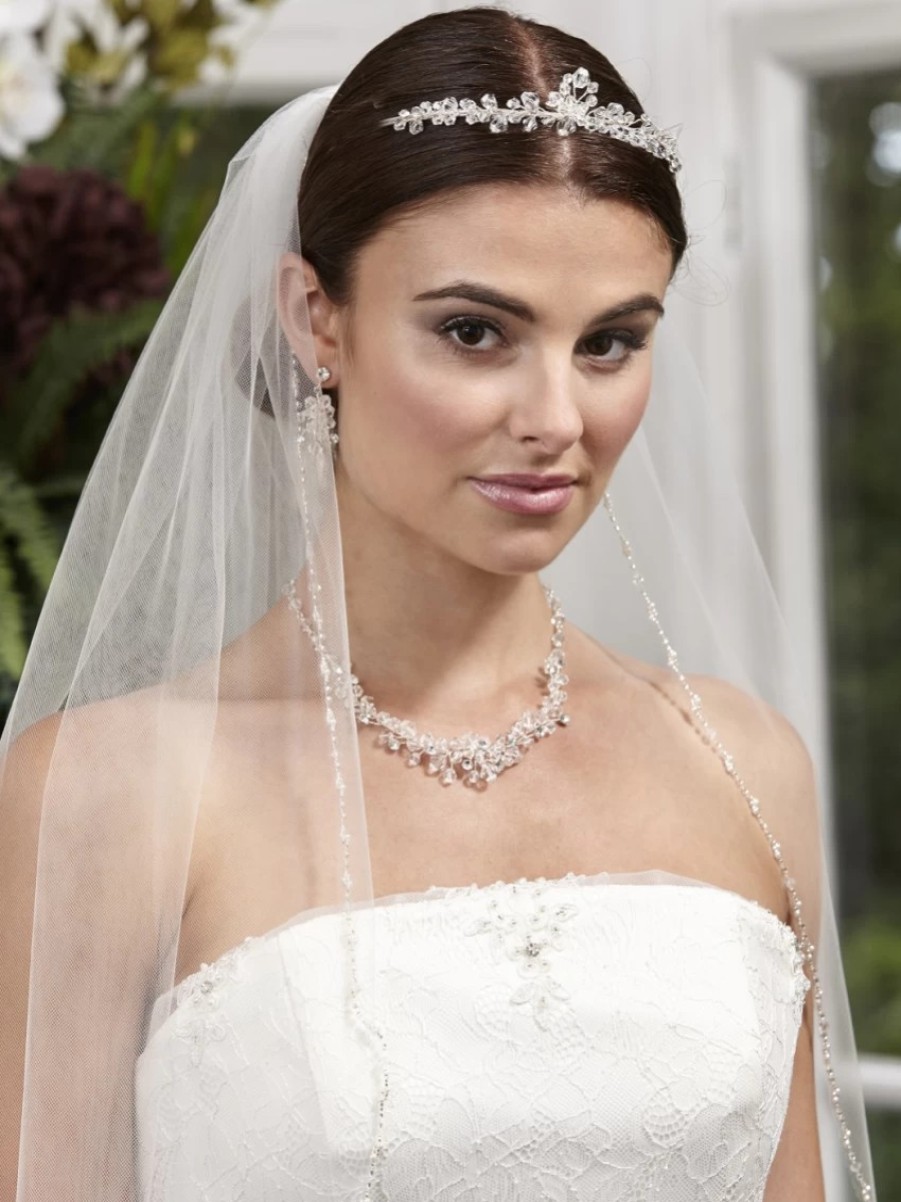 Linzi Jay Linzi Jay Single Tier Veil With Pearl And Beaded Edge La959 New