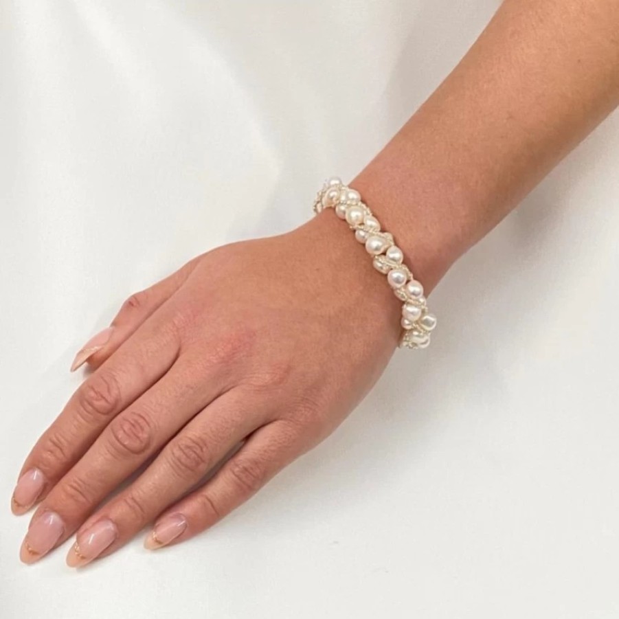 Lace & Favour Viniana Twisted Bead And Freshwater Pearl Bracelet Online