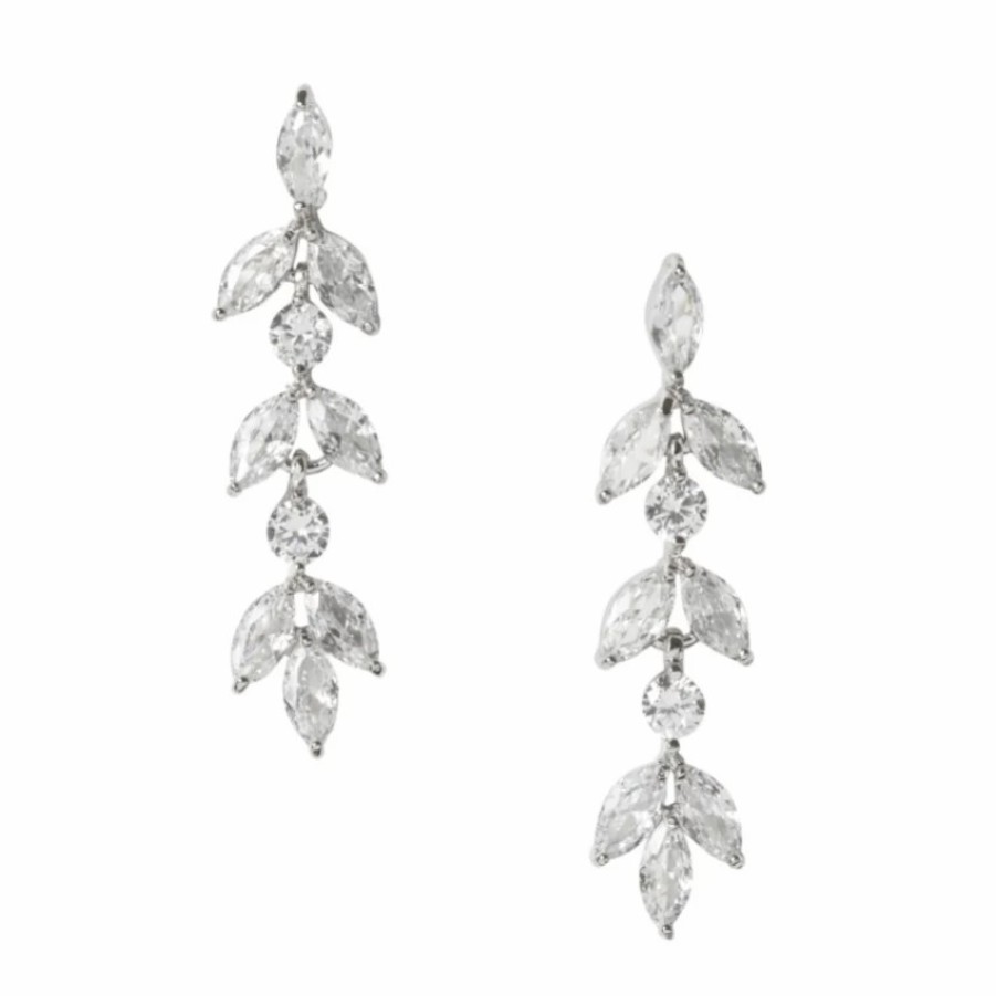 Lace & Favour Aria Silver Cubic Zirconia Drop Earrings Best