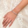 Lace & Favour Connaught Dainty Cubic Zirconia Wedding Bracelet (Silver) Hot