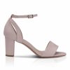 Perfect Bridal Perfect Bridal Andrea Blush Suede Block Heel Ankle Strap Sandals Hot