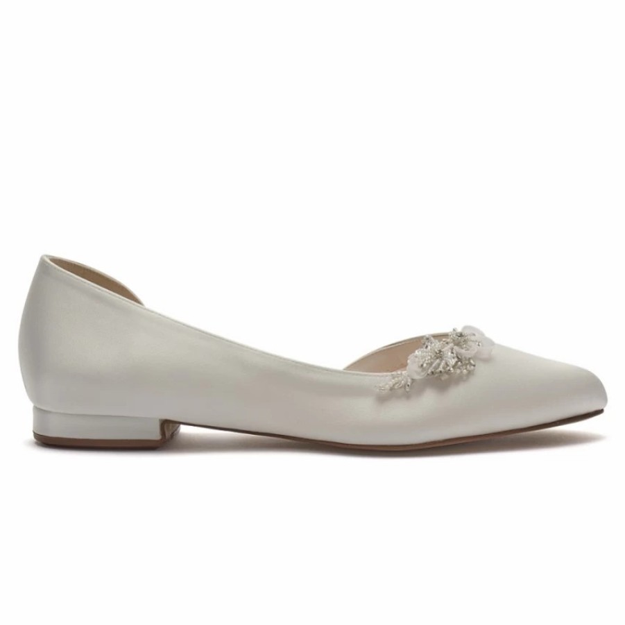 Rainbow Club Rainbow Club Clemmie Ivory Satin Embellished Wedding Flats Best