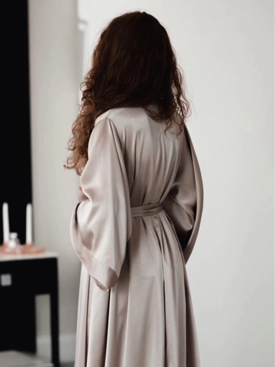 Arianna Arianna Beatrix Long Satin Bridal Robe (Coffee) Clearance