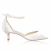 Perfect Bridal Perfect Bridal Amber Dyeable Ivory Satin Kitten Heel Keshi Pearl Ankle Strap Sandals Online