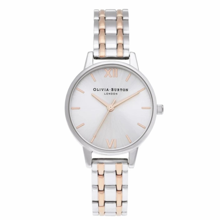 Olivia Burton Olivia Burton Classic 30Mm Silver And Rose Gold Bracelet Watch Wholesale