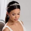 Lace & Favour Downton Gold Floral Cubic Zirconia Crystal Wedding Tiara Wholesale